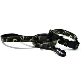 UV Printing Camouflage Embossed Pet Leash Set Is A Perfect Combination Of Style And Functionality Specially Designed For Pets' Outdoor Activities (Option: Green-25mm)