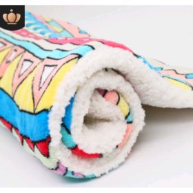 Cute Cat Blankets Dog Pet Mat (Option: Geometric patterns-L70x55)